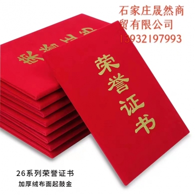 榮譽(yù)證書打開8開（合上16開）